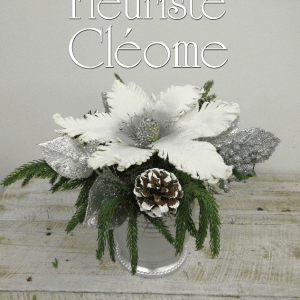 Petit centre de table en fleurs de soie