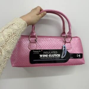 Sacoche rose pour bouteille de vin