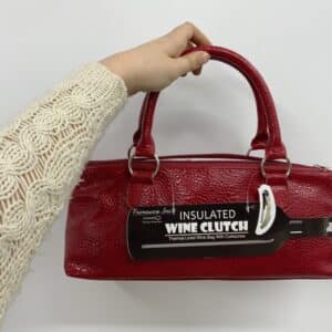 Sacoche rouge pour bouteille de vin