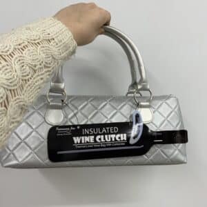 Sacoche grise pour bouteille de vin
