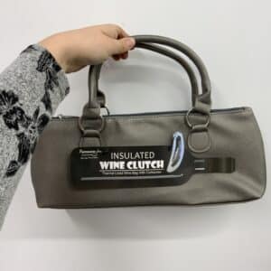 Sacoche grise pour bouteille de vin