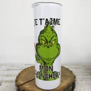 Tumbler Grinch ''Je t'aime mon grincheux''