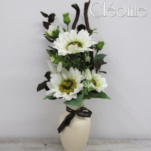 Fleurs de soie - Petits tournesols blancs