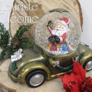 Boule à neige voiture père Noël