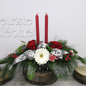 Centre de table chic blanc et rouge