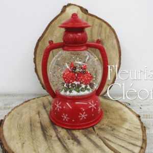 Boule à neige lanterne cardinal rouge