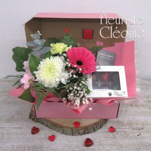 Coffret Cadeau Amour en Fleurs et Chocolat